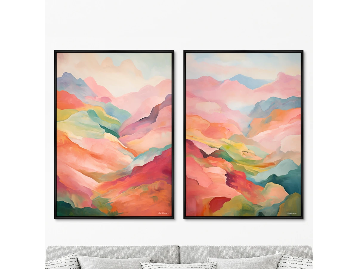 Набор из 2-х репродукций картин на холсте Landscape collection, The hills, 2024г. 919785