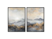 Набор из 2-х репродукций картин на холсте Landscape collection, Mountain peaks, 2024г.