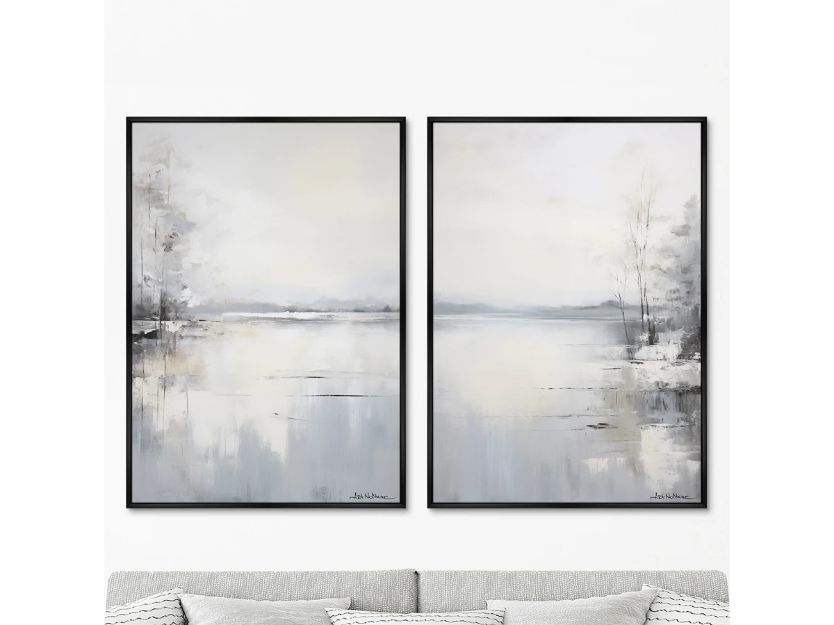 Набор из 2-х репродукций картин на холсте Весна, разлив, 2024г. 919883