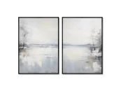 Набор из 2-х репродукций картин на холсте Весна, разлив, 2024г.