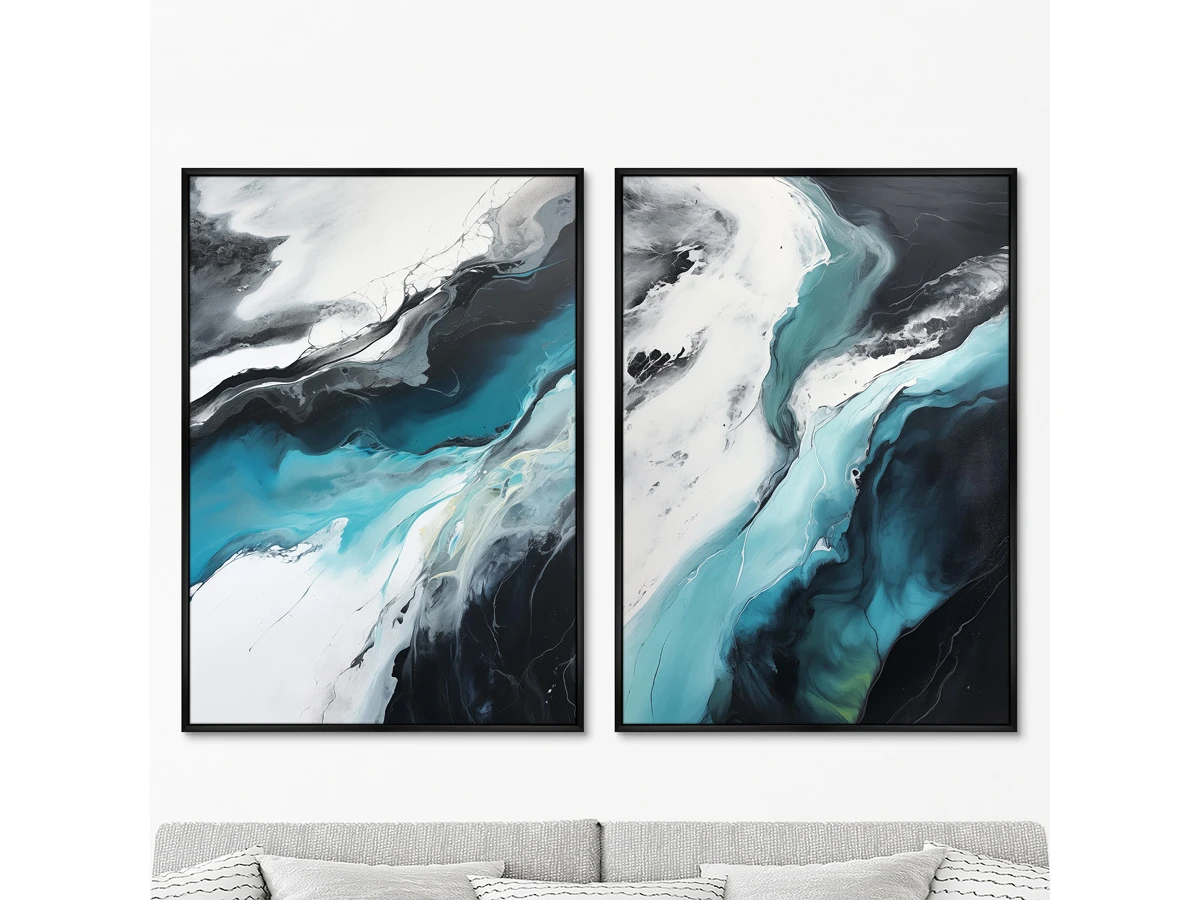 Набор из 2-х репродукций картин на холсте Ocean in the ice, 2024г. 919886