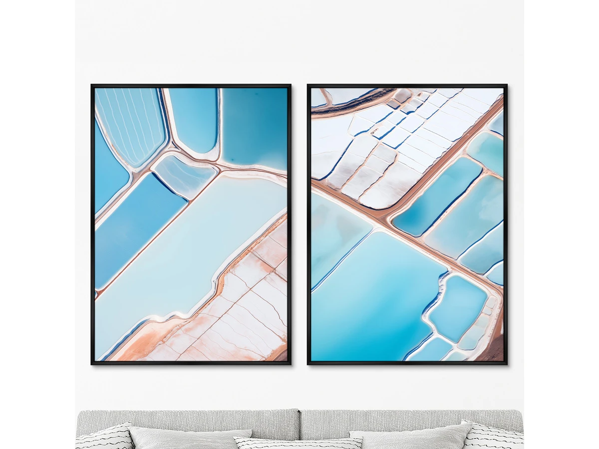 Набор из 2-х репродукций картин на холсте Salt lakes, light blue, 2024г. 919892
