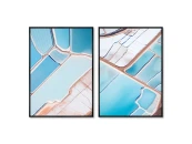 Набор из 2-х репродукций картин на холсте Salt lakes, light blue, 2024г.