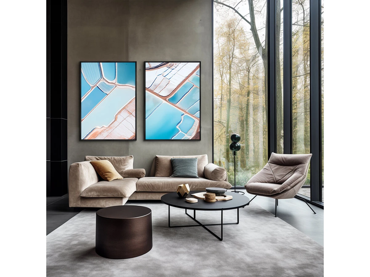 Набор из 2-х репродукций картин на холсте Salt lakes, light blue, 2024г. 919892  - фото 5