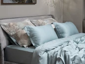 Простыня на резинке тенсель бирюзовая 160*200*30