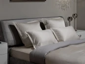 Простыня на резинке тенсель жемчужная 180*200*30