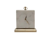 Часы настольные белый мрамор h25см