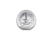 Часы настольные круглые, 12*5.3*12 см. цвет серебряный