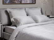 Простыня на резинке тенсель серая 160*200*30