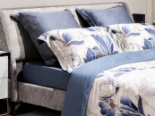 Простыня на резинке тенсель синяя 160*200*30