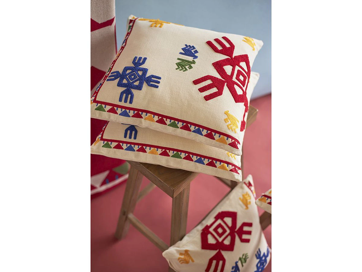 Подушка декоративная по мотивам чувашских орнаментов 924195  - фото 3