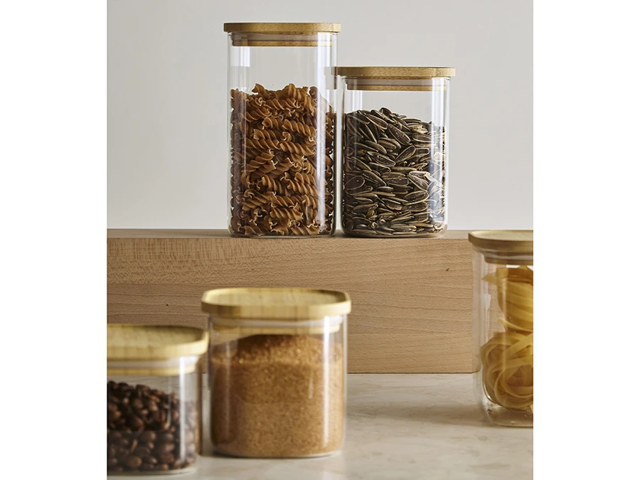 Банка для хранения квадратная Glass Bamboo 924879  - фото 4