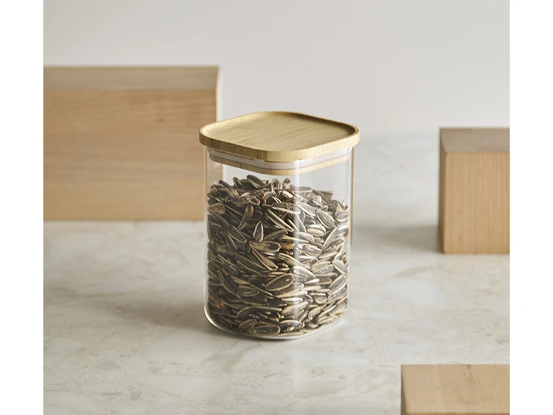 Банка для хранения квадратная Glass Bamboo 924879  - фото 3