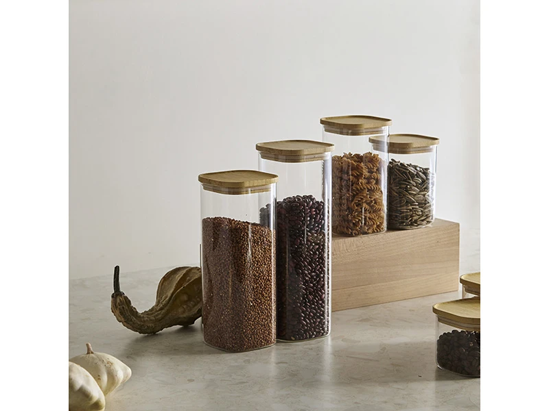 Банка для хранения квадратная Glass Bamboo 924886  - фото 4