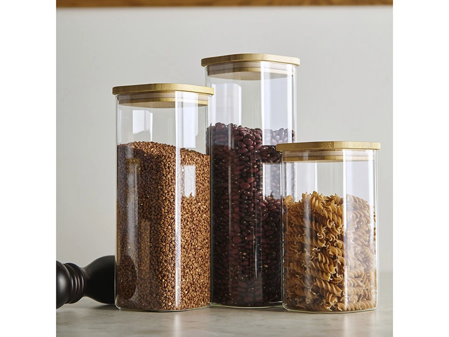 Банка для хранения квадратная Glass Bamboo 924886  - фото 3