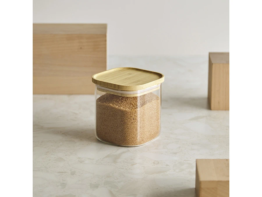 Банка для хранения квадратная Glass Bamboo 924895  - фото 4