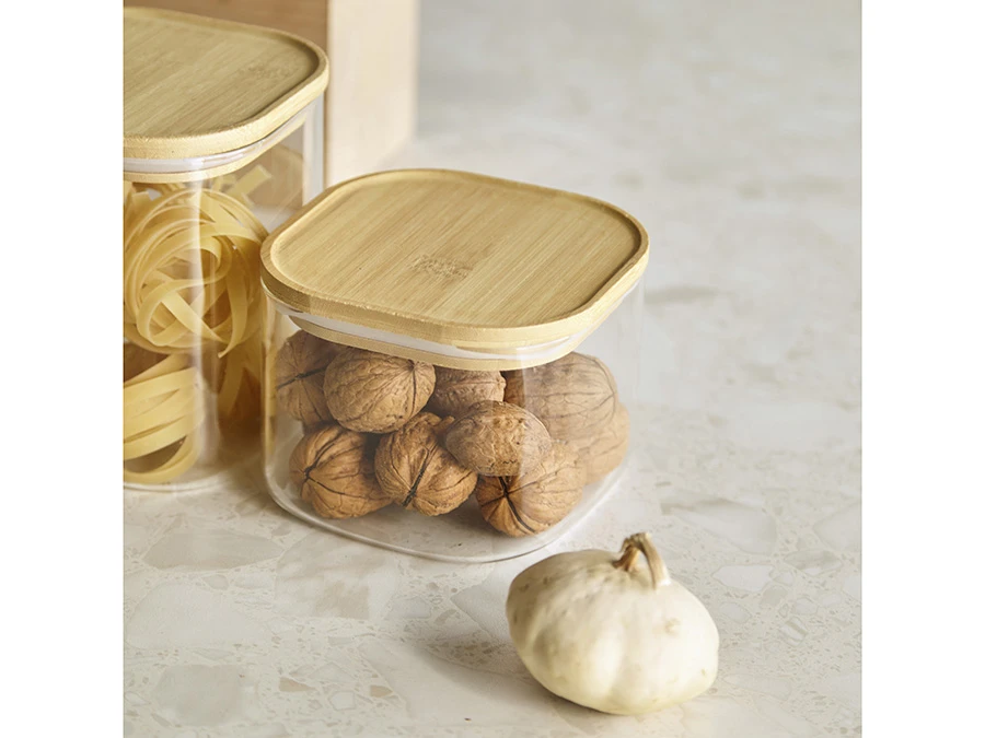 Банка для хранения квадратная Glass Bamboo 924898  - фото 4