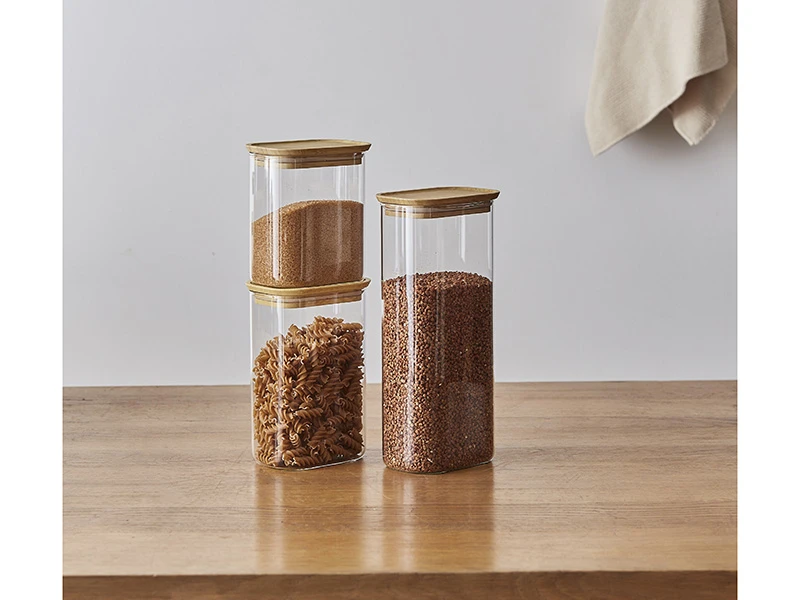 Банка для хранения прямоугольная Glass Bamboo 924963  - фото 4