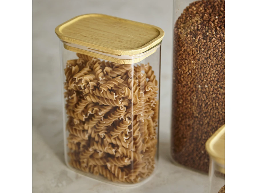 Банка для хранения прямоугольная Glass Bamboo 924963  - фото 3