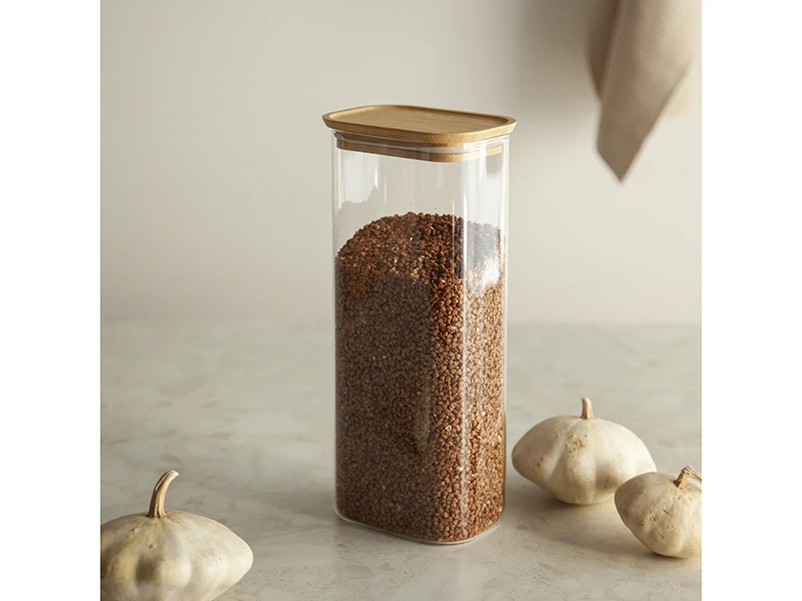 Банка для хранения прямоугольная Glass Bamboo 924966  - фото 3