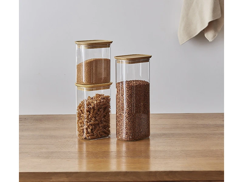 Банка для хранения прямоугольная Glass Bamboo 924966  - фото 4