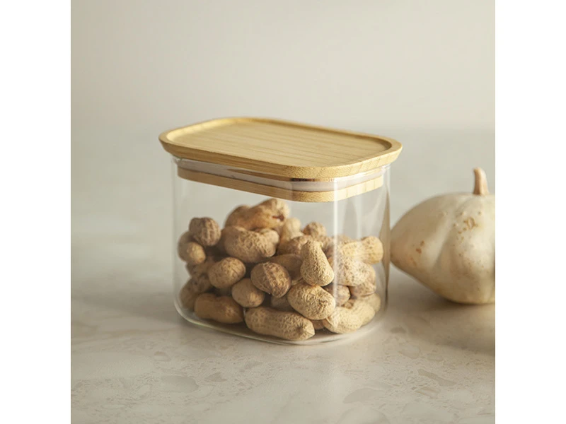 Банка для хранения прямоугольная Glass Bamboo 924968  - фото 3