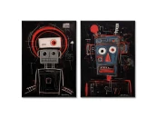 Набор из 2-х репродукций картин на холсте Robots, the joy of being, 2024г.
