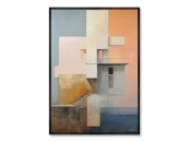Репродукция картины на холсте Buildings, early morning, No 2, 2024г.