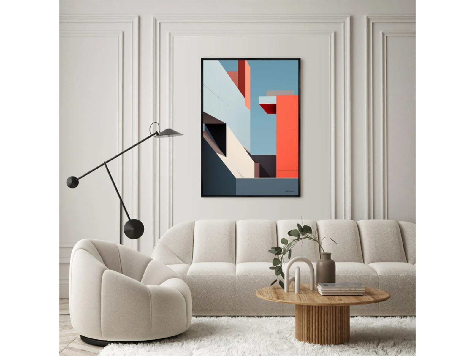 Репродукция картины на холсте City morning geometry, No 1, 2024г. 926078  - фото 3