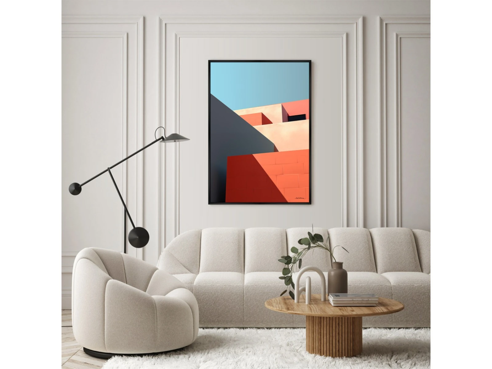 Репродукция картины на холсте City morning geometry, No 2, 2024г. 926086  - фото 3