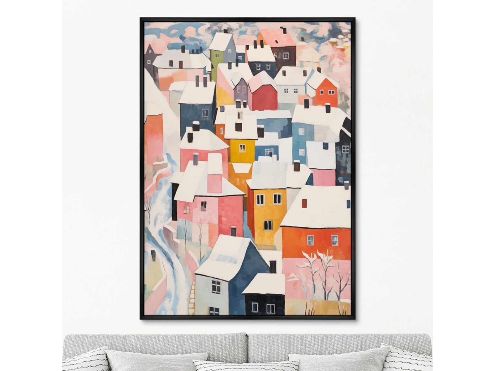 Репродукция картины на холсте Above the town, No 2, 2024г. 926158