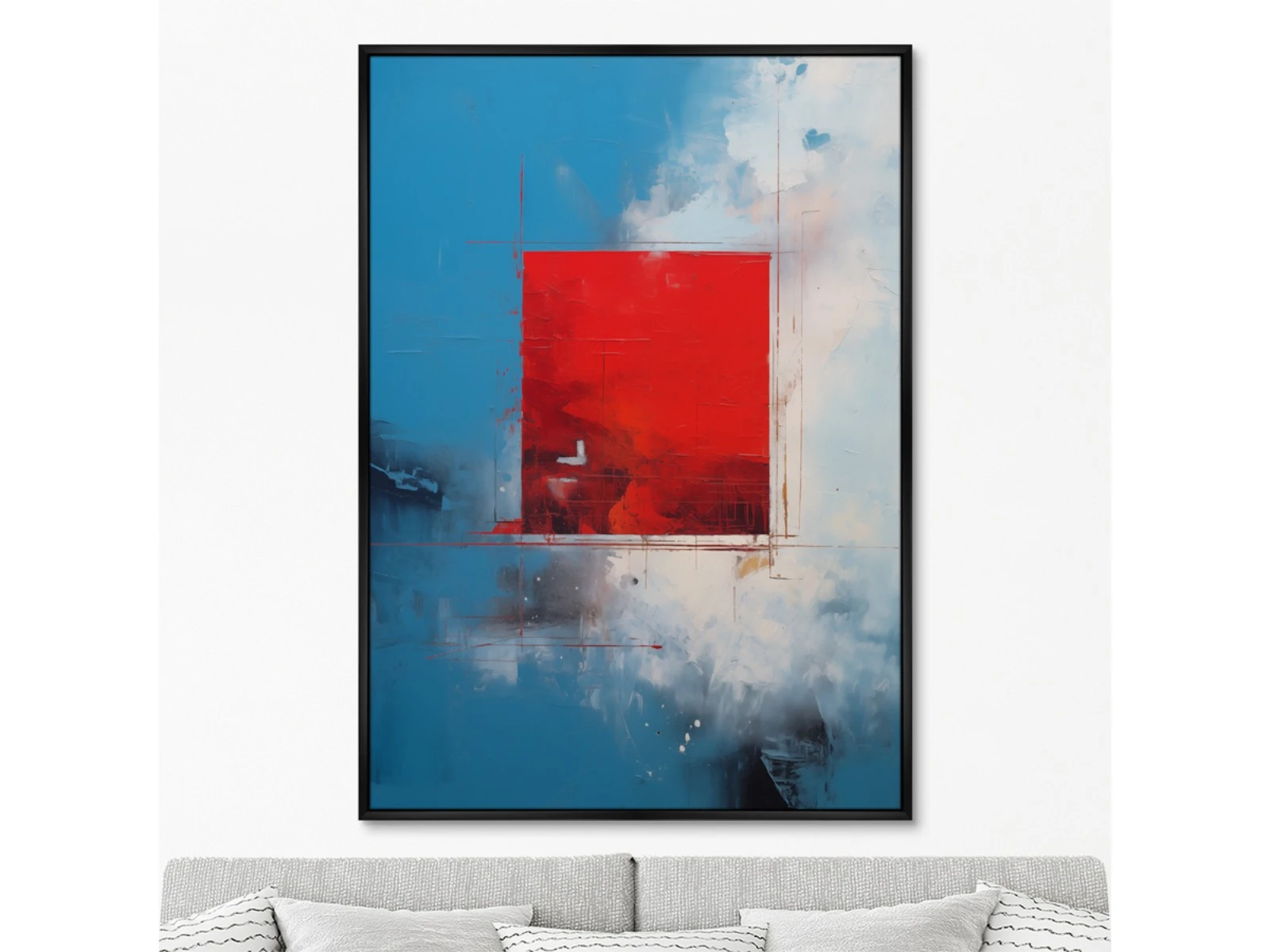 Репродукция картины на холсте Rosso quadrato, 2024г. 926187