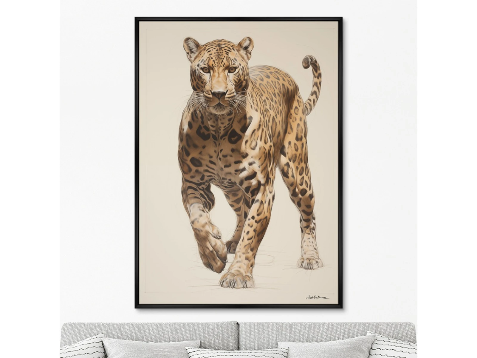 Репродукция картины на холсте Leopards hunt, No 2, 2024г. 926200