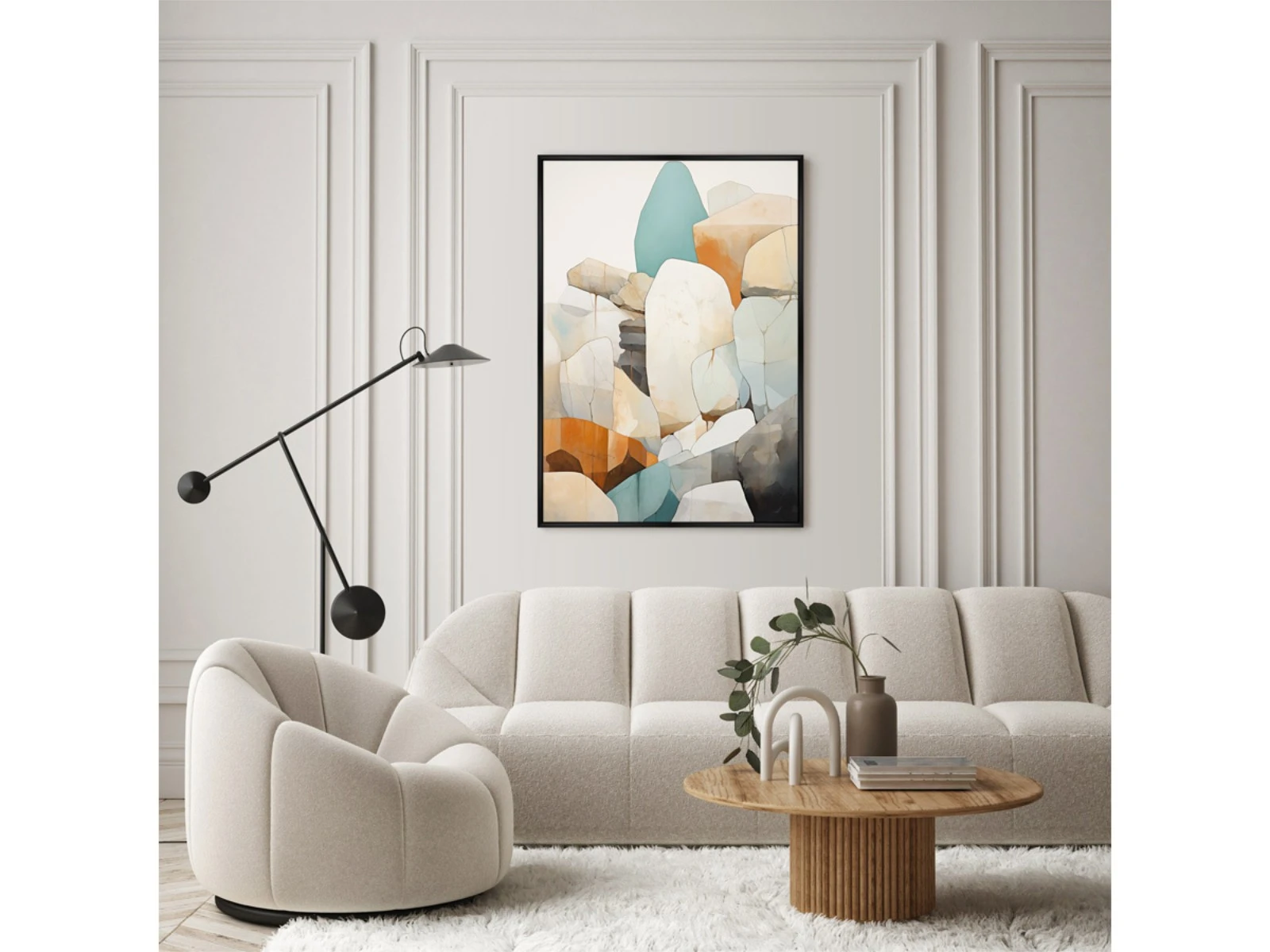 Репродукция картины на холсте Цветные валуны № 1, 2024г. 926202  - фото 3