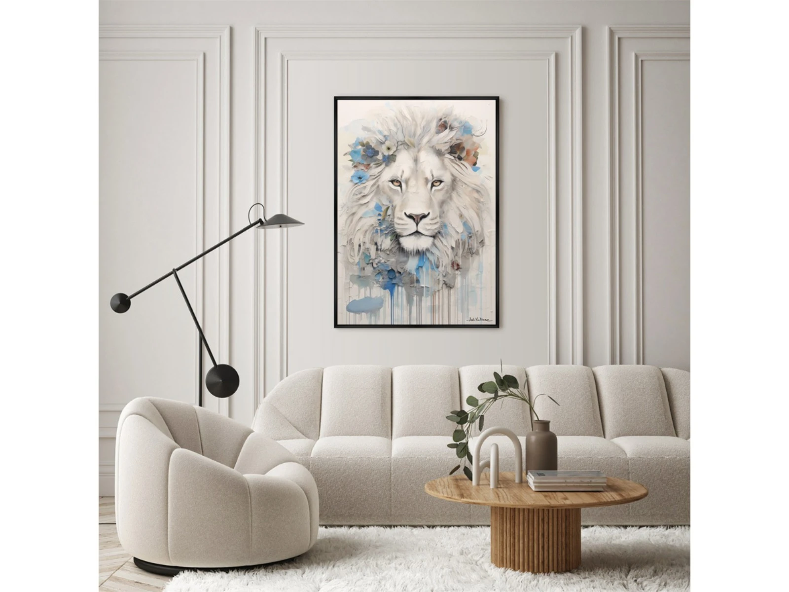 Репродукция картины на холсте Blooming Lion, 2024г. 926204  - фото 3