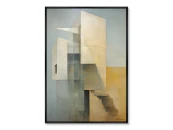 Репродукция картины на холсте Buildings, afternoon look, No 1, 2024г.