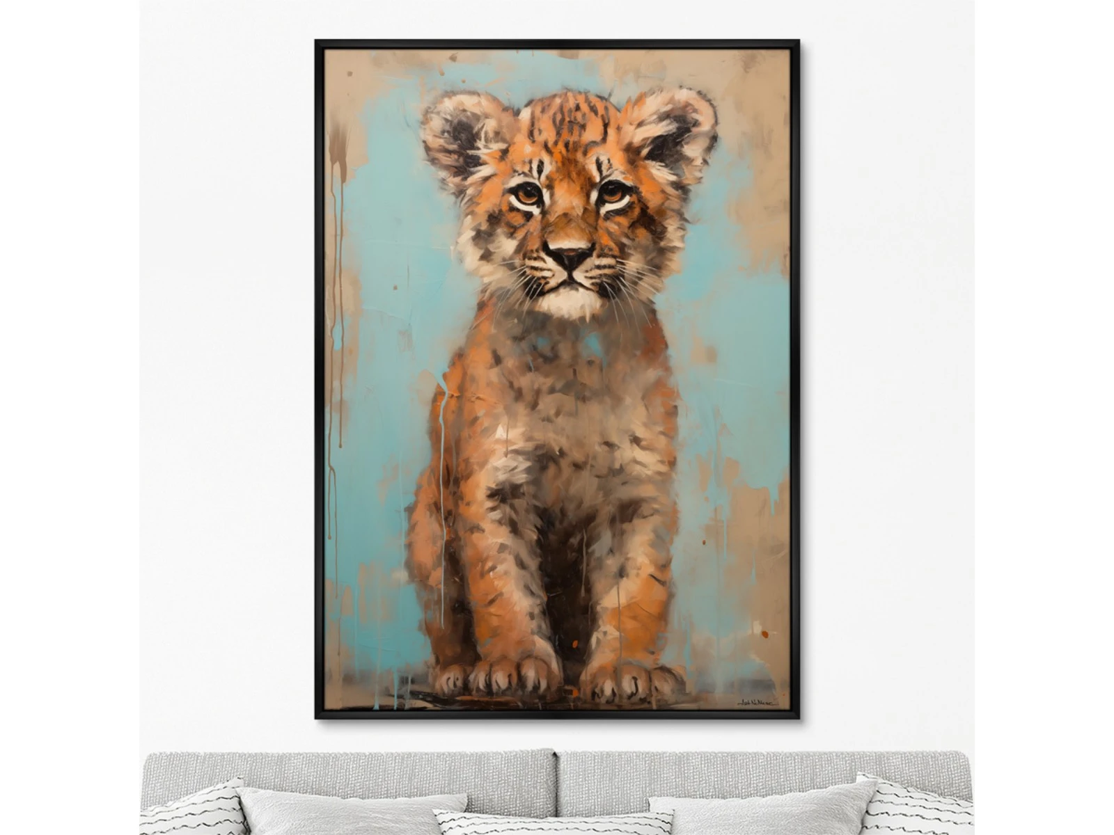 Репродукция картины на холсте Tiger boy, 2024г. 926219