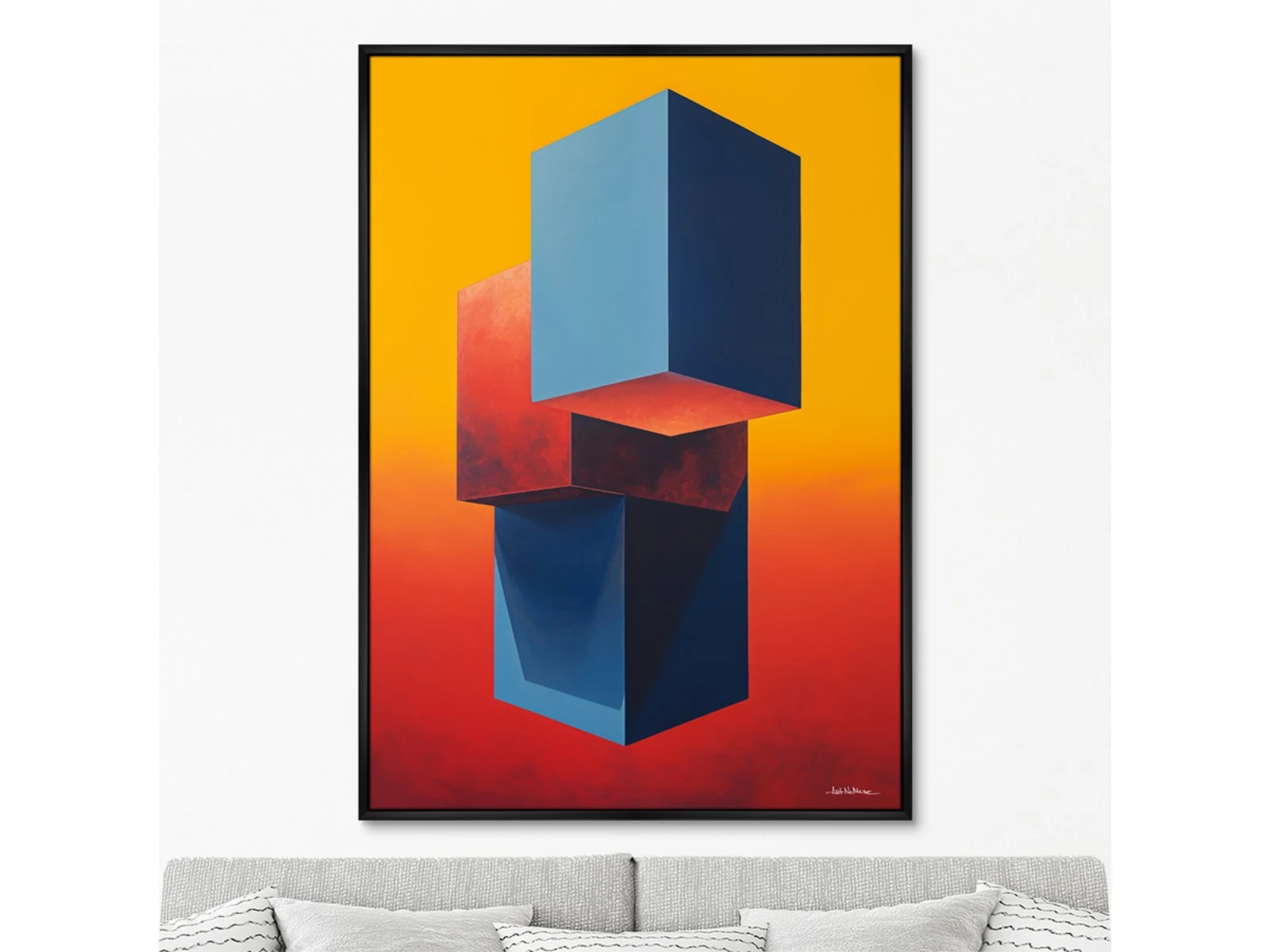 Репродукция картины на холсте Cubes, 2024г. 926248