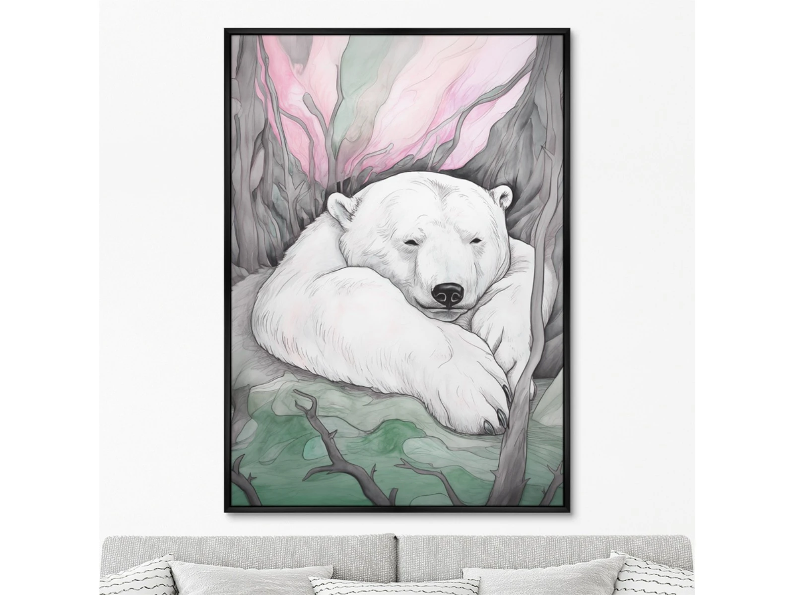 Репродукция картины на холсте Under the Northern lights, No 1, 2024г. 926259