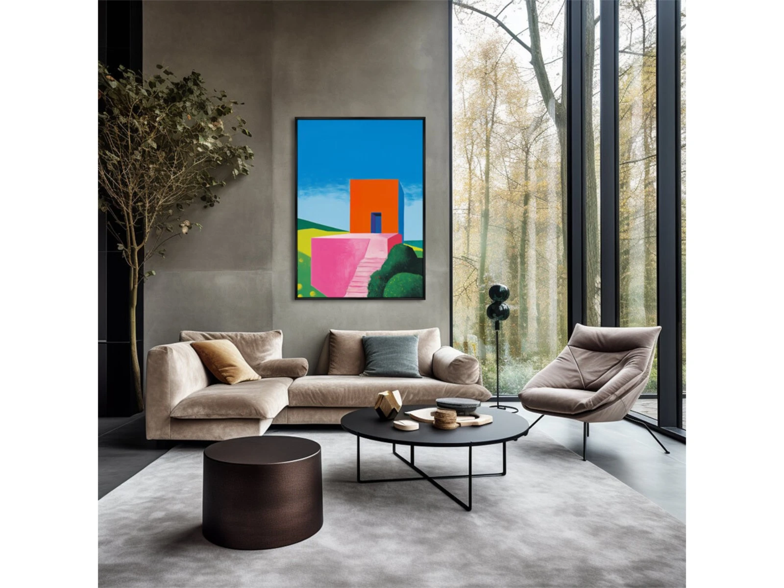 Репродукция картины на холсте Цветовой пейзаж № 2, 2024г. 926466  - фото 3