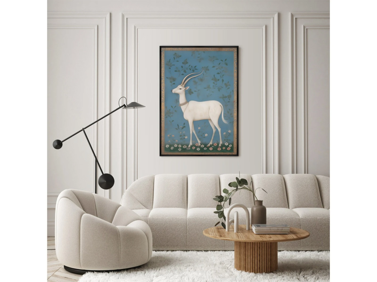 Репродукция картины на холсте White goats, No 2, 2024г. 926653  - фото 3