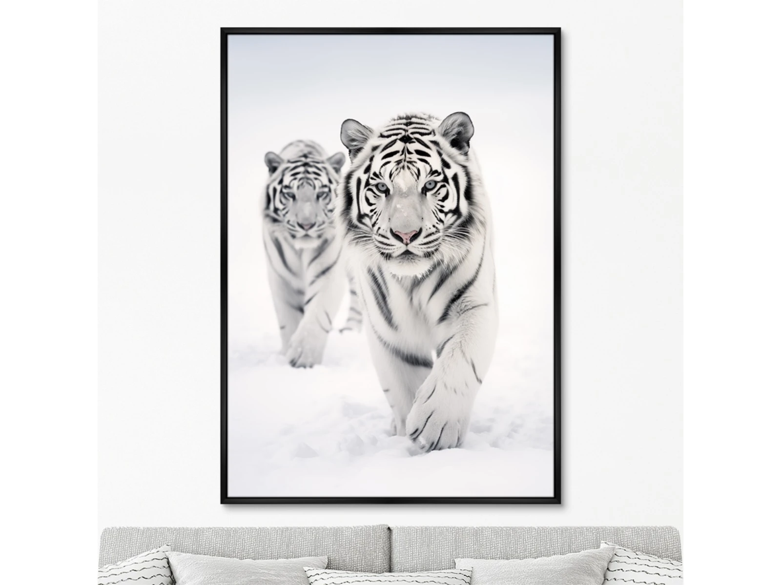 Репродукция картины на холсте Hunting in the snow, 2024г. 926659