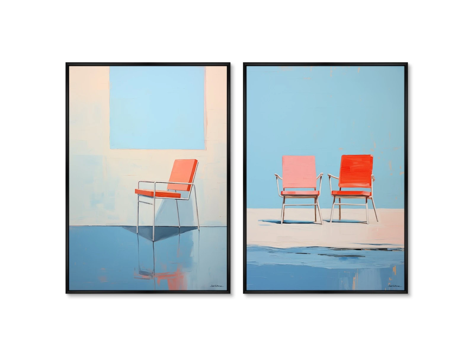 Набор из 2-х репродукций картин на холсте Chair collection, Pure and simple, 2024г. 926710