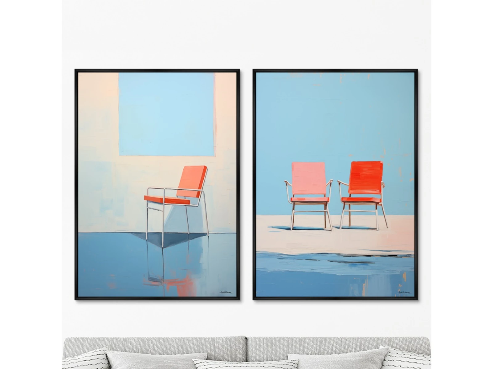 Набор из 2-х репродукций картин на холсте Chair collection, Pure and simple, 2024г. 926710