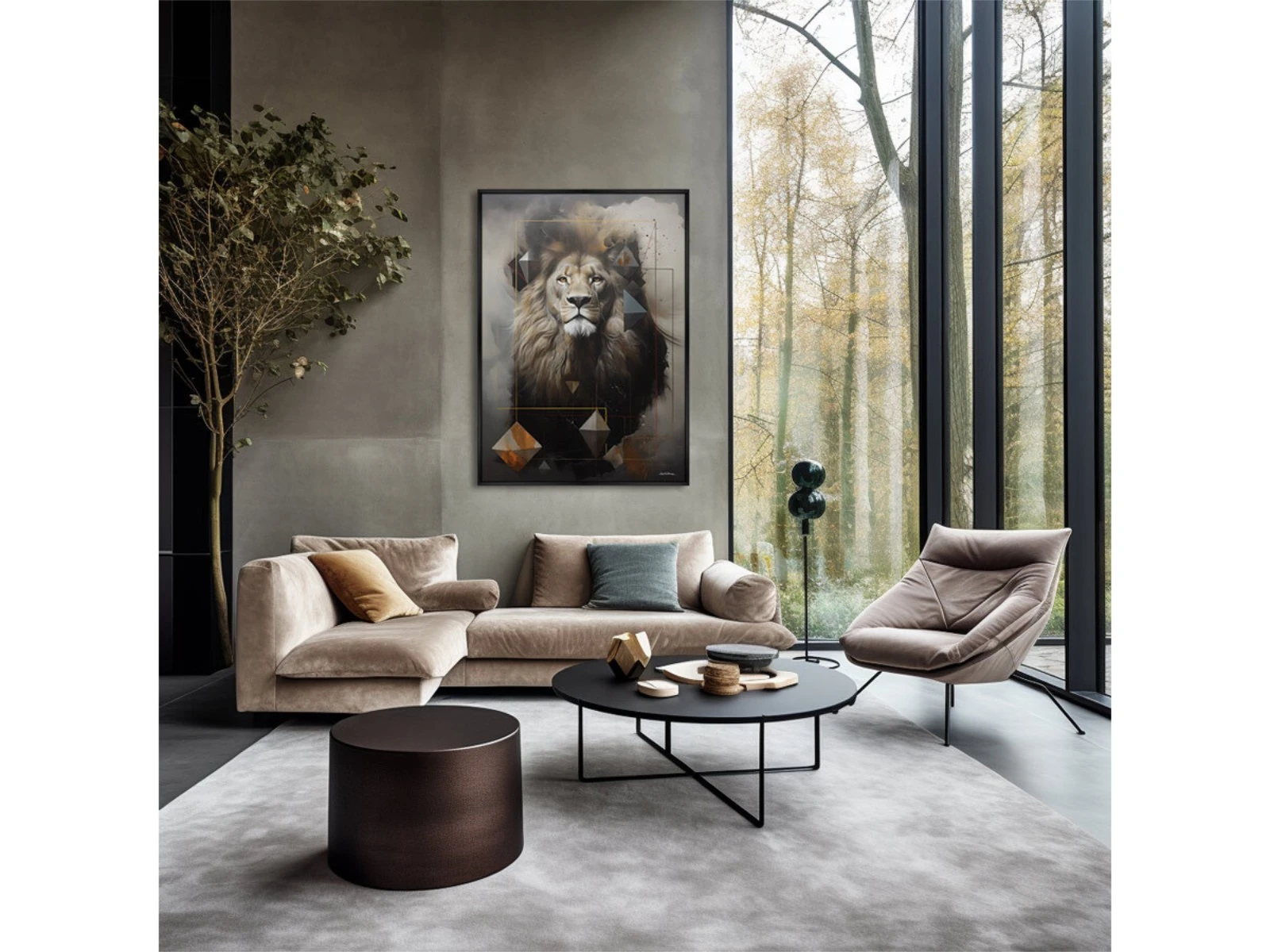 Репродукция картины на холсте Царственный Лев, 2024г. 926760  - фото 3