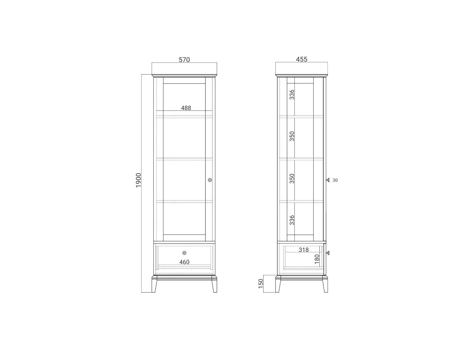 Узкая витрина CR161 926950  - фото 8