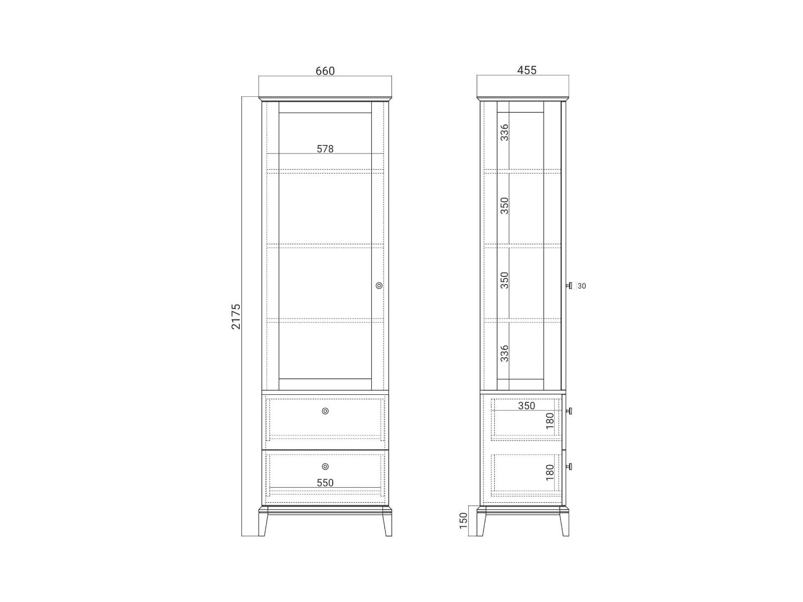 Узкая витрина CR164 926975  - фото 8