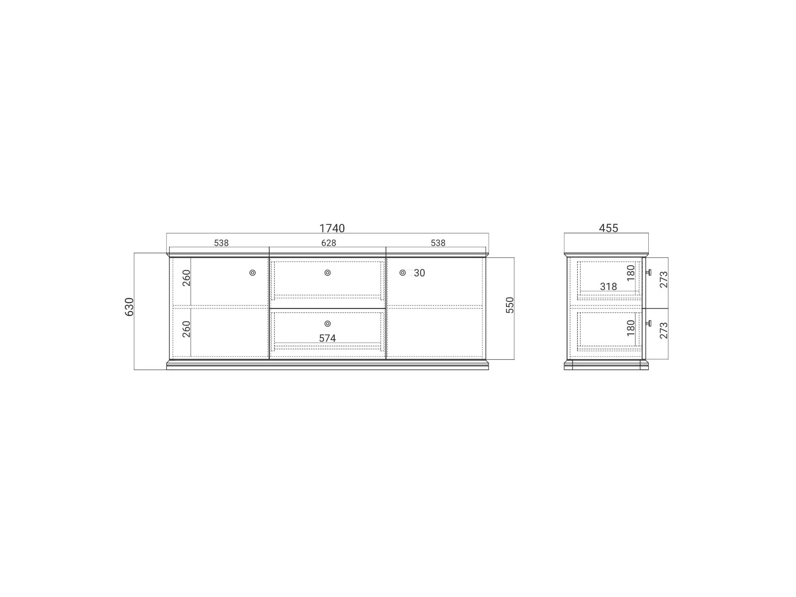 Тумба под ТВ CRD017 на цоколе 927121  - фото 8
