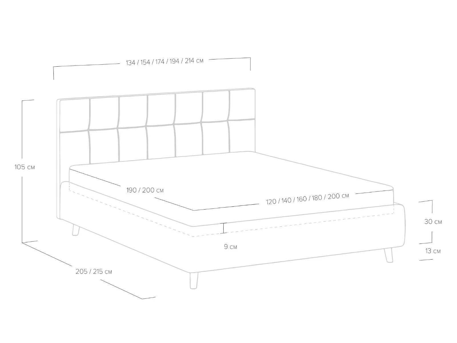 Кровать Bella  160x200 без основания и подъемного механизма 928737  - фото 3