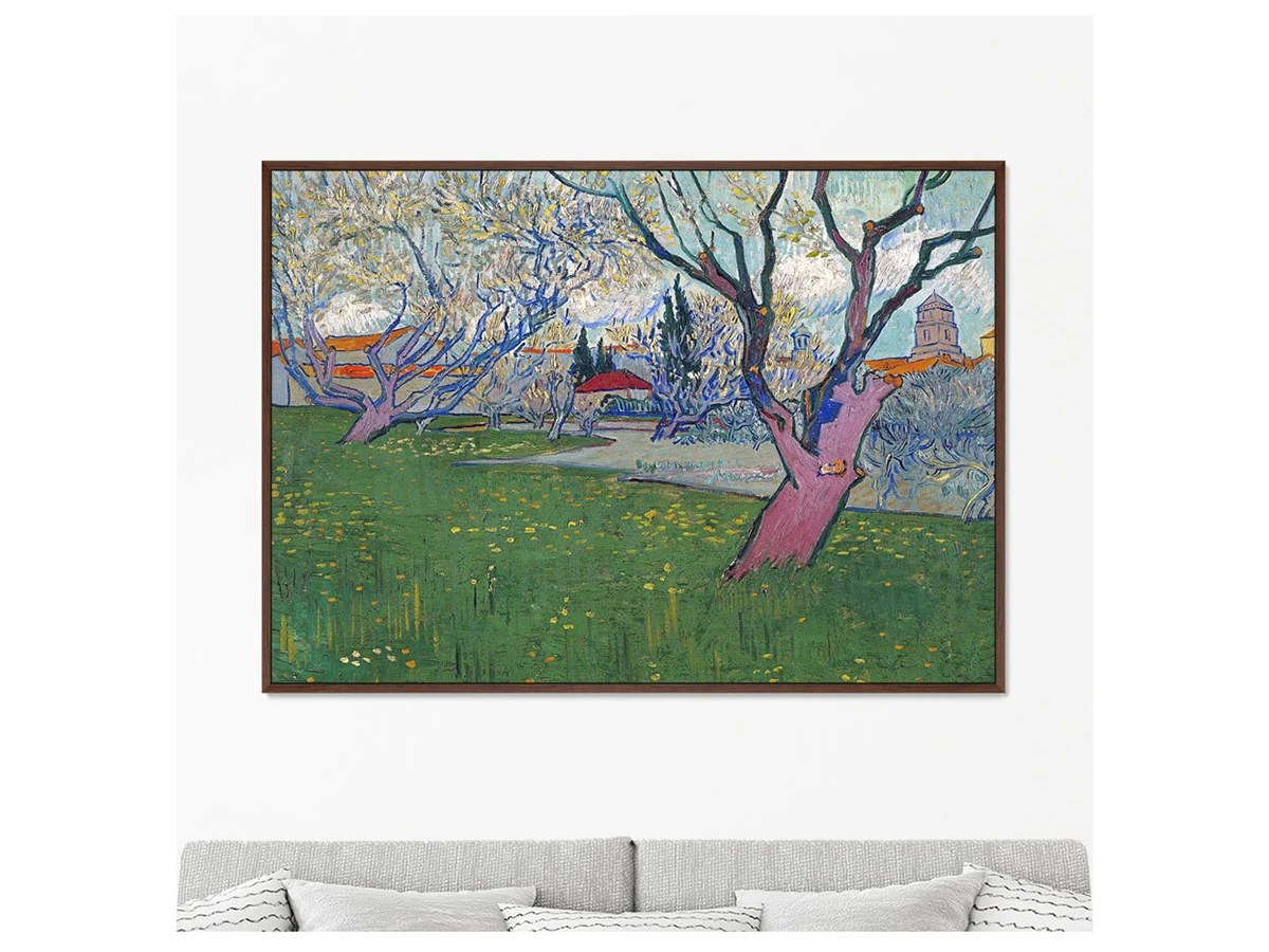 Репродукция картины на холсте View of Arles with Trees in Blossom, 1889г. 640305  - фото 3